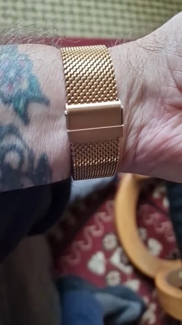 Customer photo review of Garmin 18/20/22/24mm Quick Release Shark Mesh Steel Band