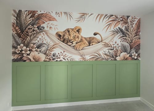 Customer photo review of Papier Peint Animaux   Lionceau Hamac Boho