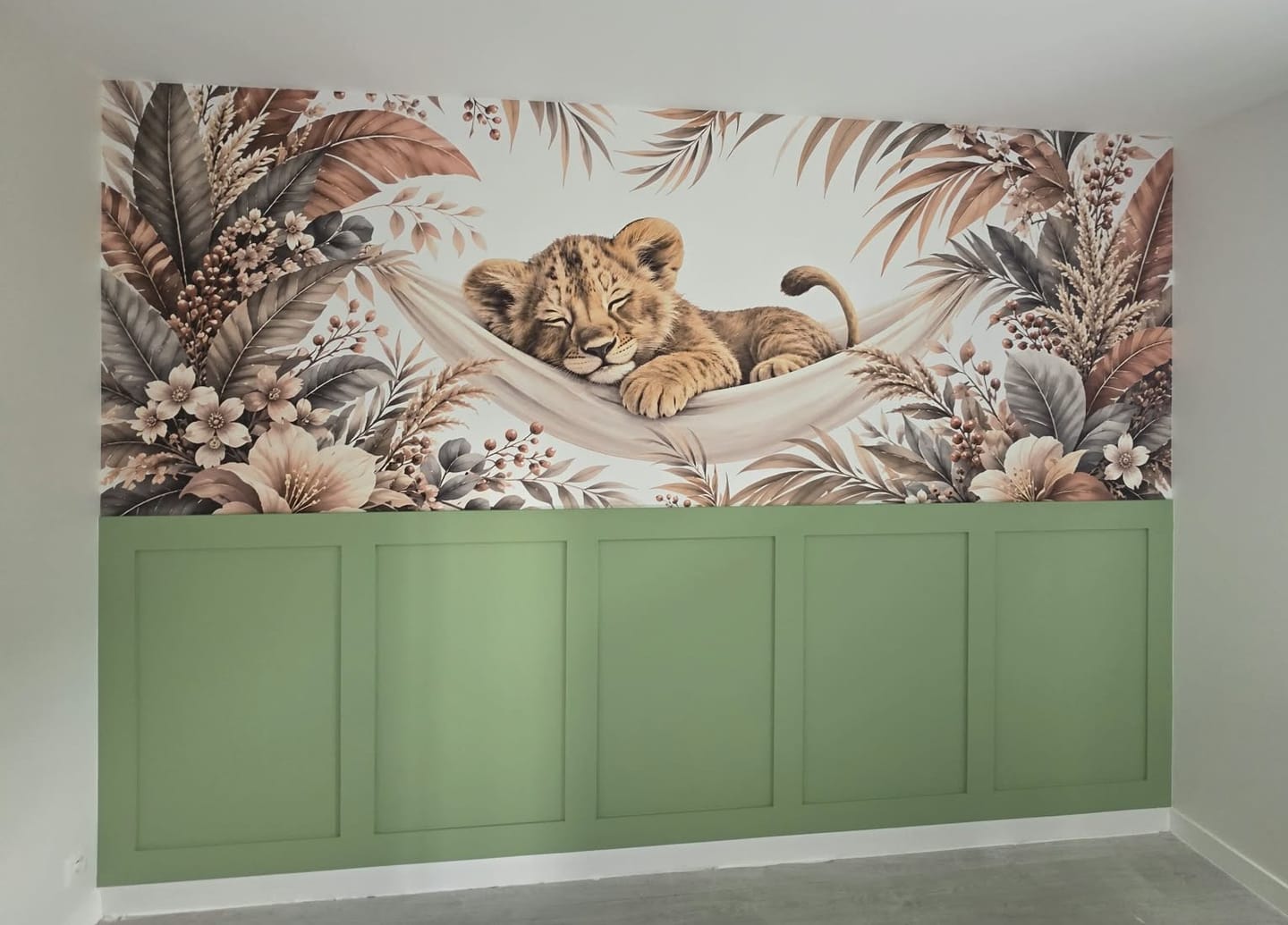 Customer photo review of Papier Peint Animaux   Lionceau Hamac Boho