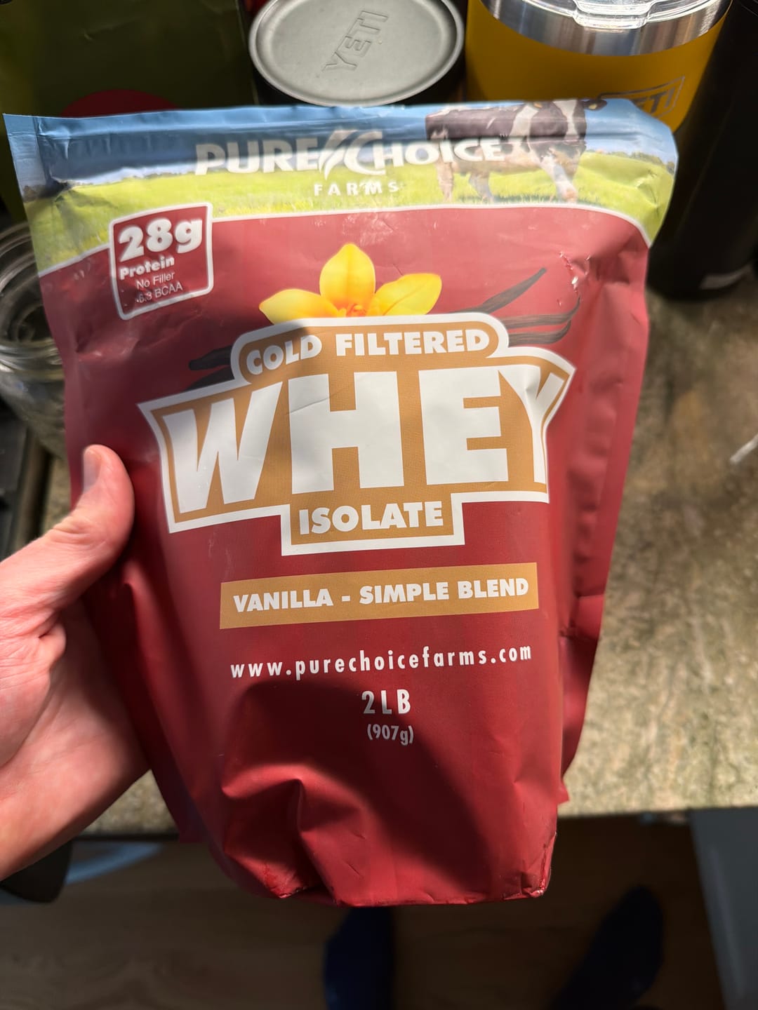 Customer photo review of Whey Protein Isolate with Organic Vanilla