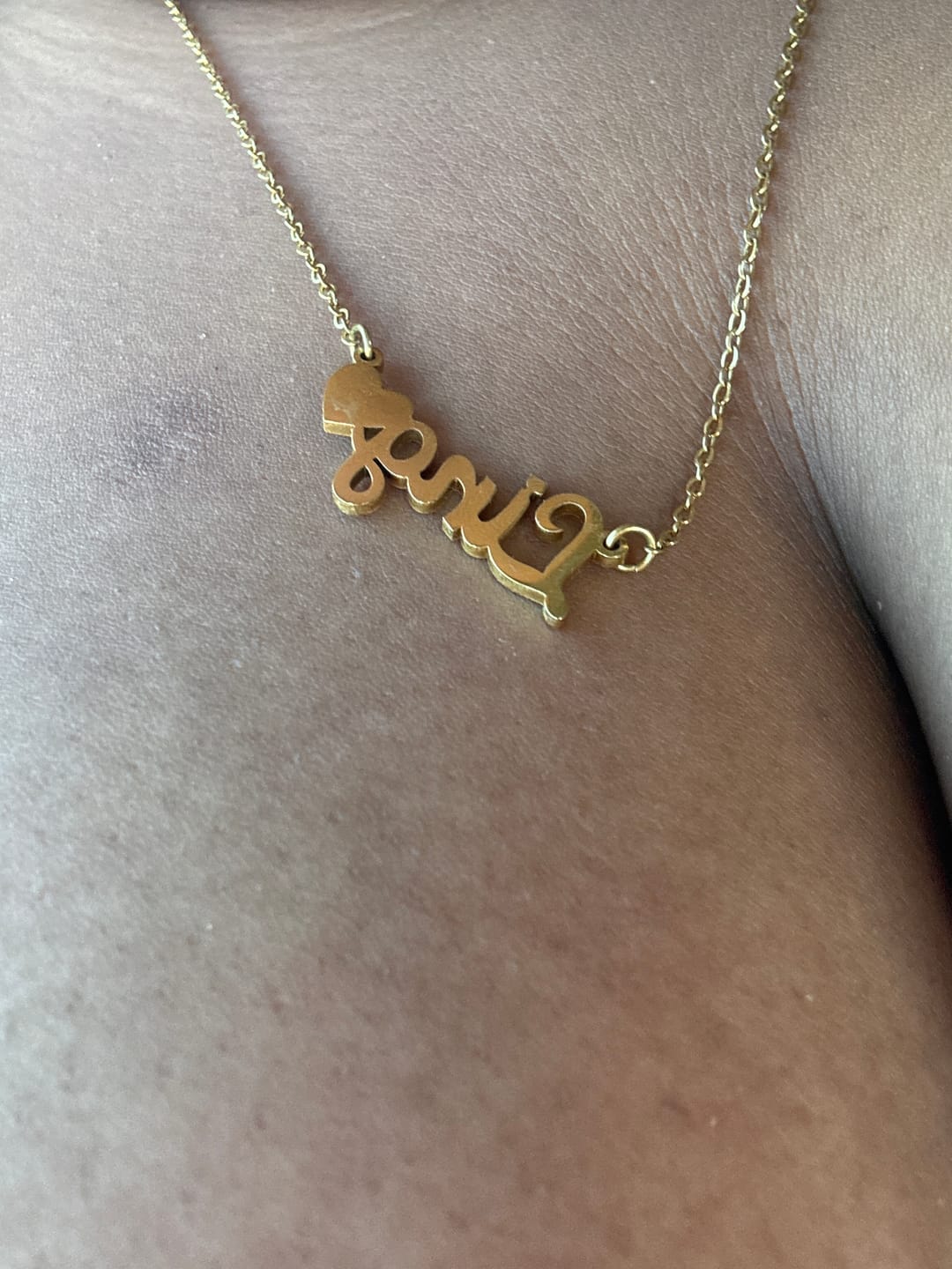 Customer photo review of Name Heart Necklace