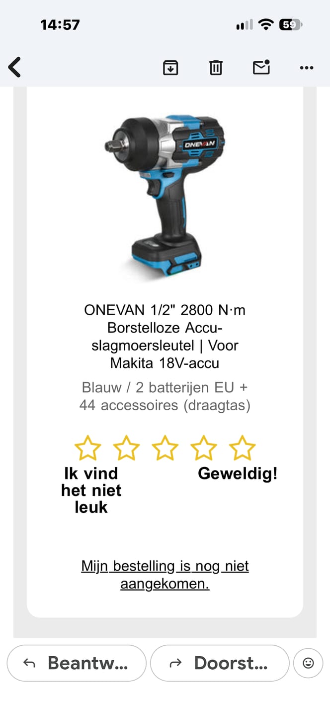 Customer photo review of ONEVAN 1/2" 2800N·m Brushless Cordless Impact Wrench | For Makita 18V Battery