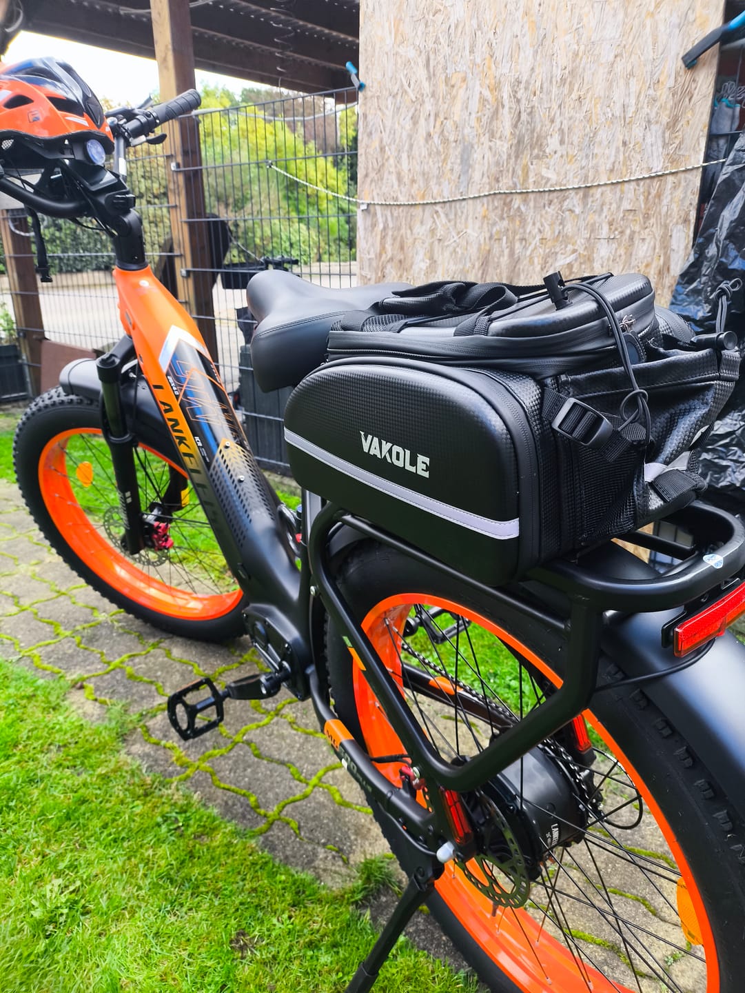 Customer photo review of Vakole Waterproof Bike Rack Bag With Large Capacity (17-35L)