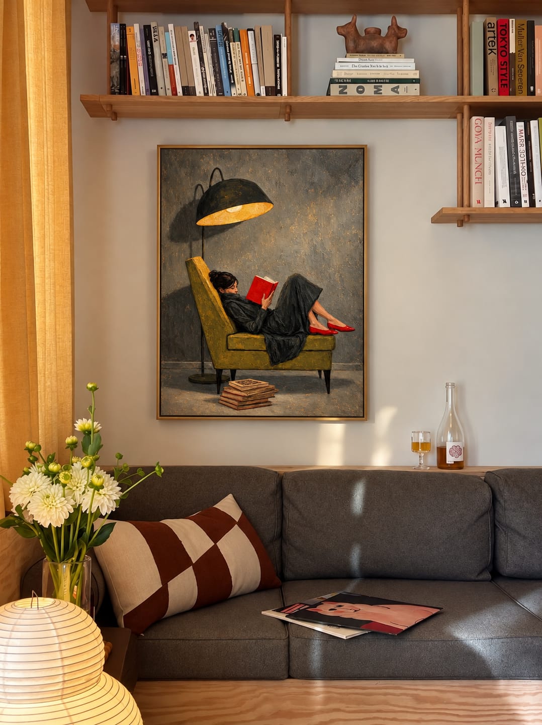 Customer photo review of Lamplit Reader Wall Art