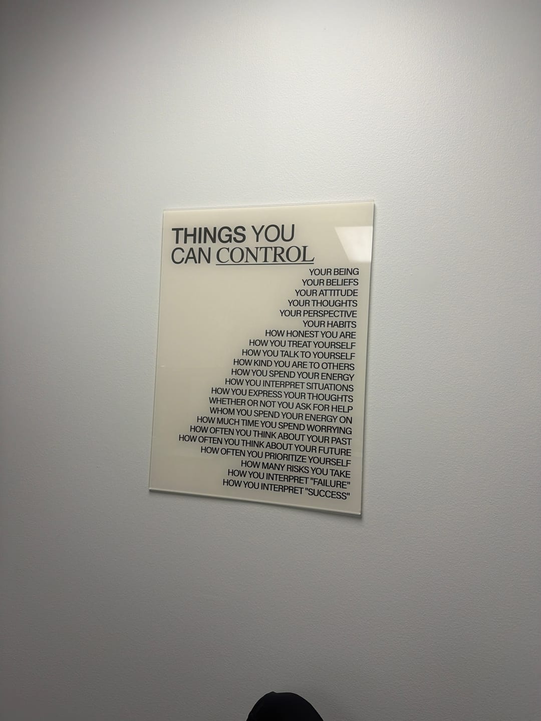Customer photo review of Things You Can Control