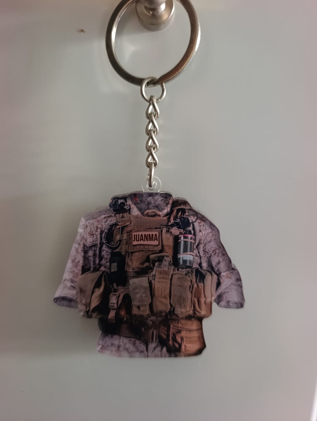 Customer photo review of Personalized Marine Corps Acrylic Keychain