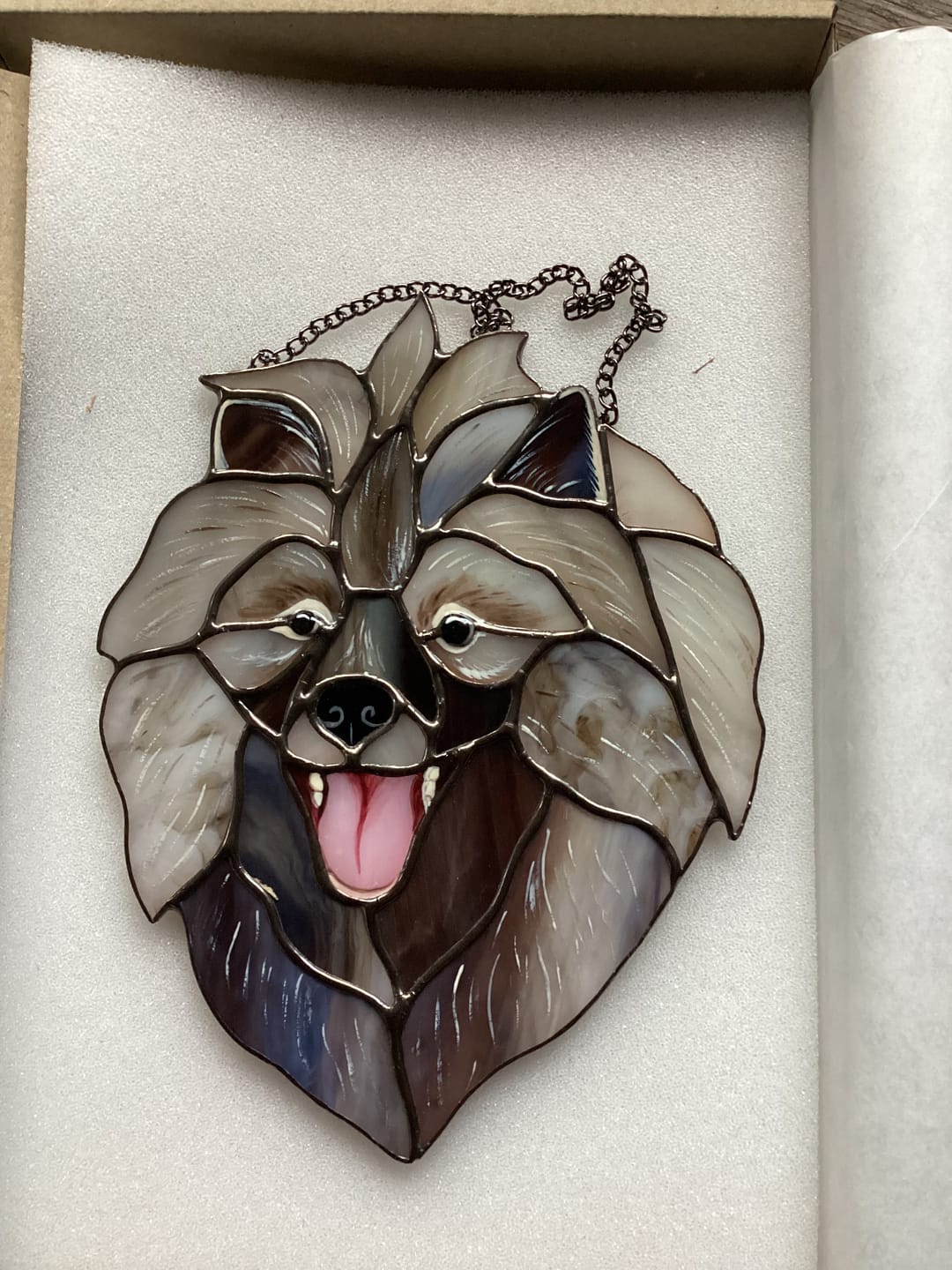 Customer photo review of Custom Pet Portrait - Stained Glass Suncatcher
