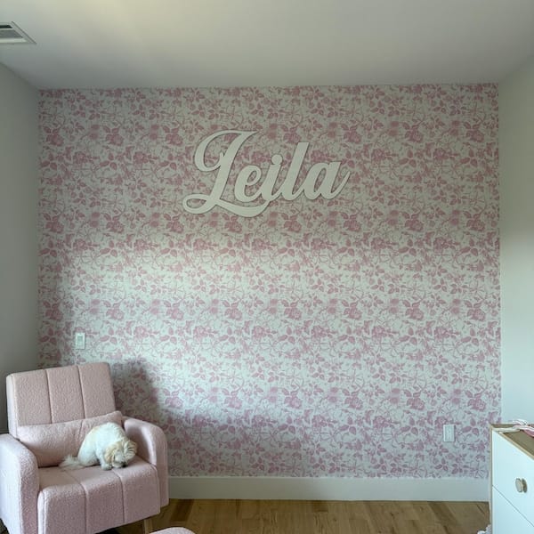 Customer photo review of Personalized Wooden Name Sign with LIVE PREVIEW