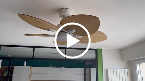 Avis vidéo d'un client sur Dahlia teinté Chêne | Ventilateur de plafond – Ø 109 cm