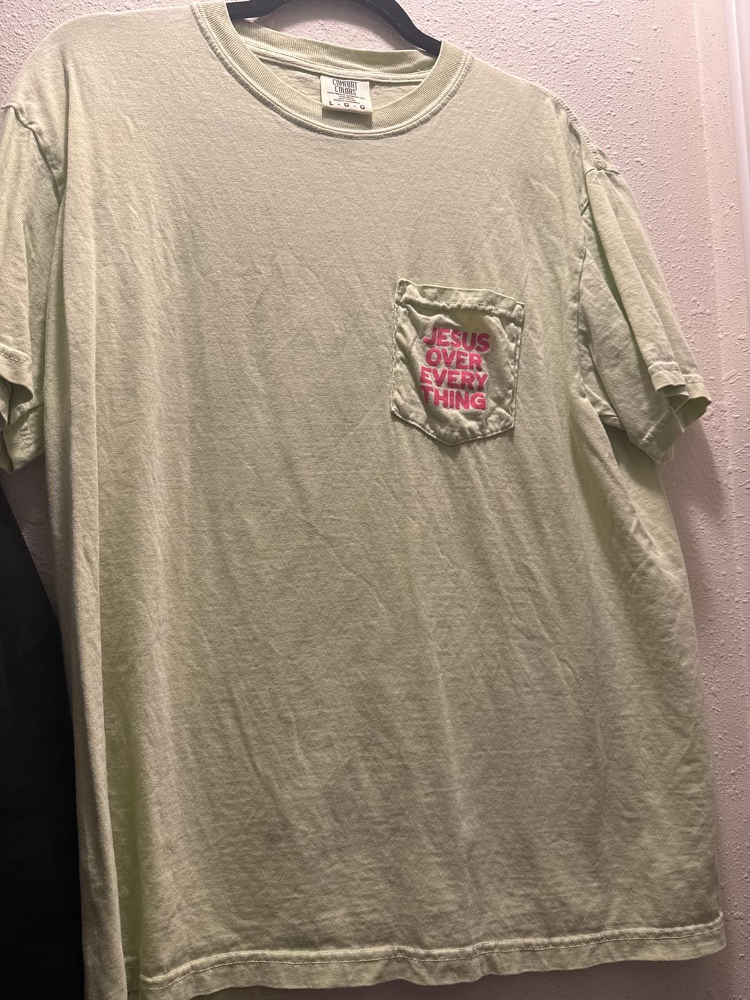 Customer photo review of Jesus Over Everything Tee - Lime