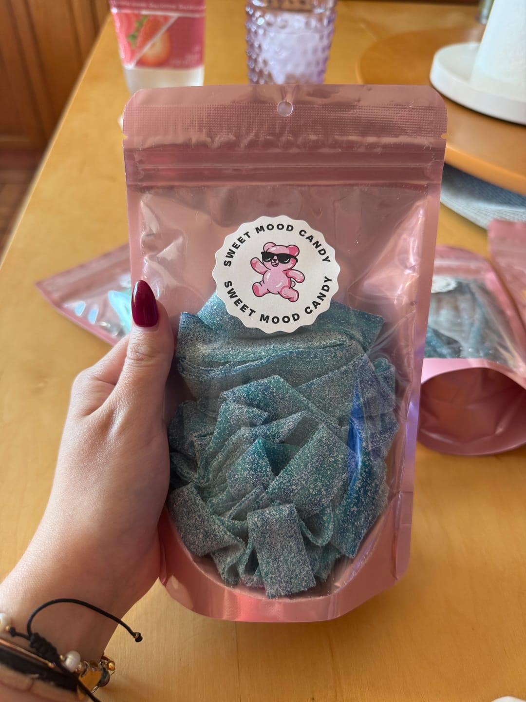 Customer photo review of Just Enough - Blue Raspberry Sour Belts