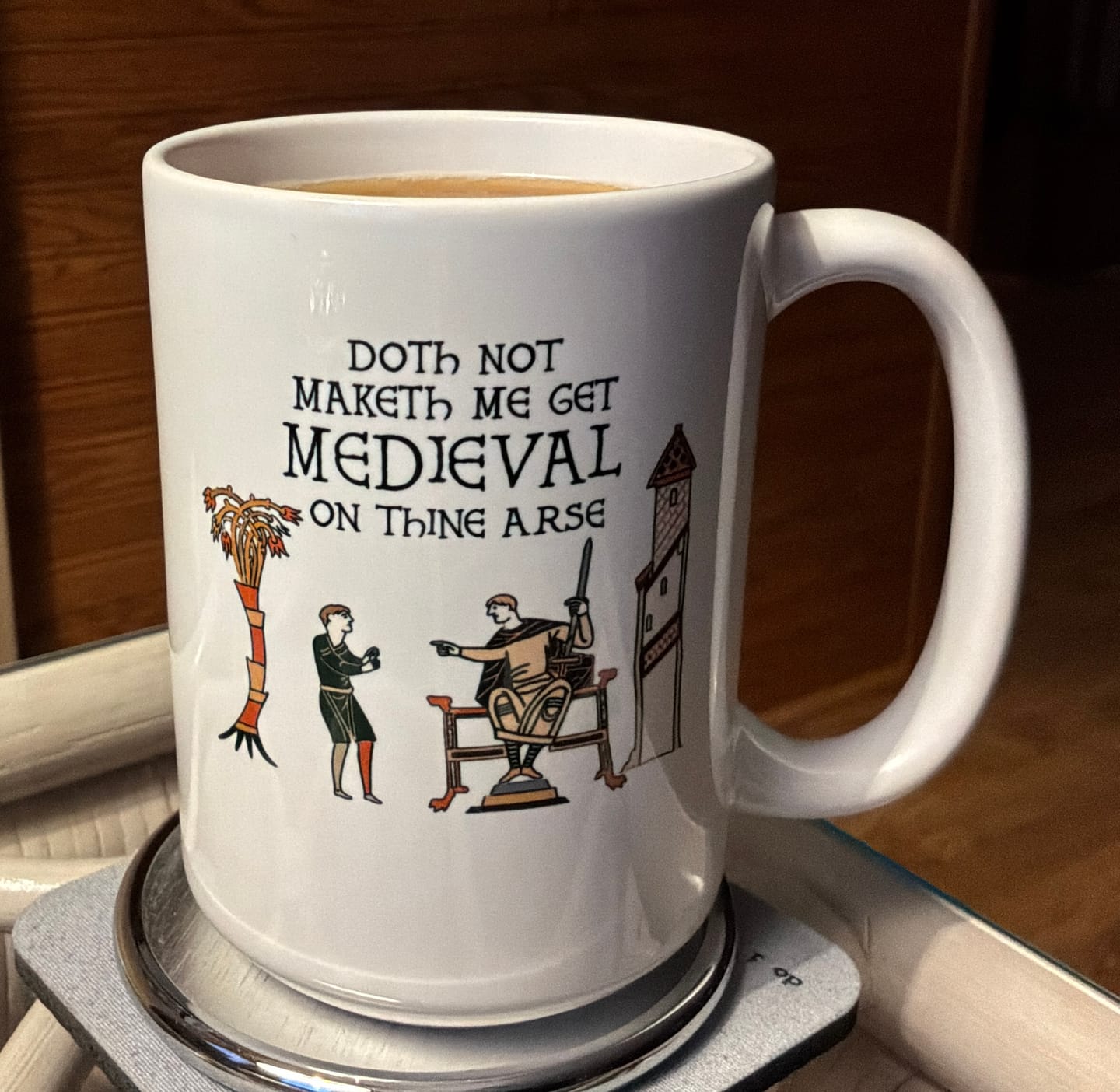 Customer photo review of Get Medieval Bayeux Tapestry Meme Ceramic Mug, (11oz, 15oz)