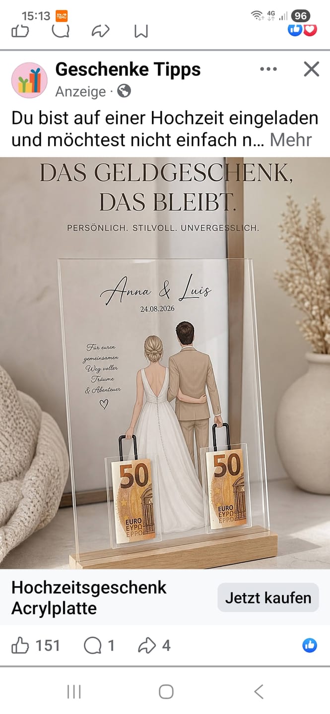 Customer photo review of Hochzeitsgeschenk Acrylplatte