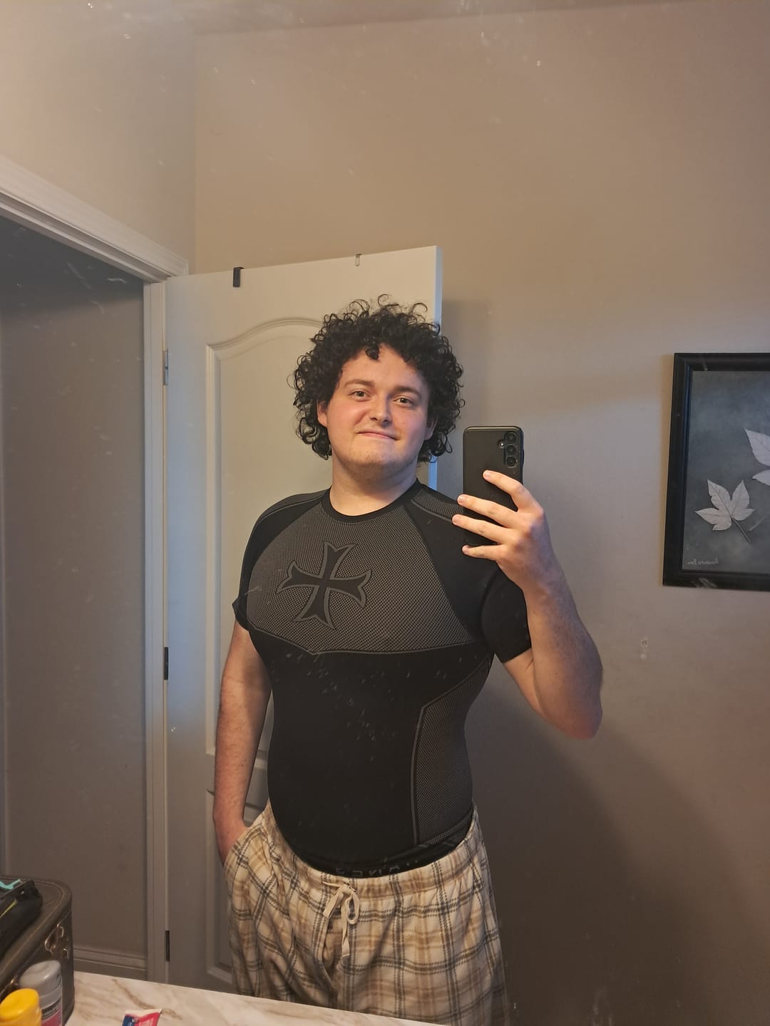 Customer photo review of Crusader Cross Compression Tee
