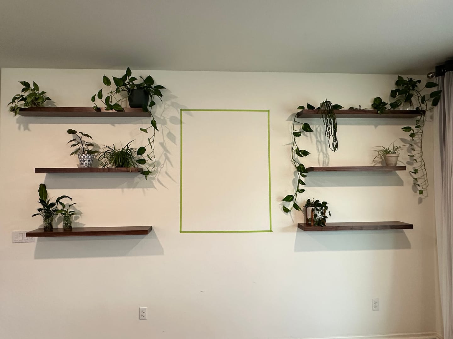 Customer photo review of Walnut Hardwood Floating Shelves