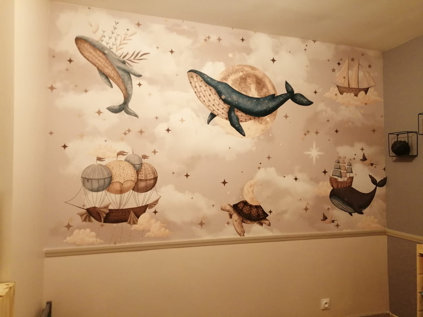 Customer photo review of Papier Peint Marin  Rêverie et Baleines Magiques