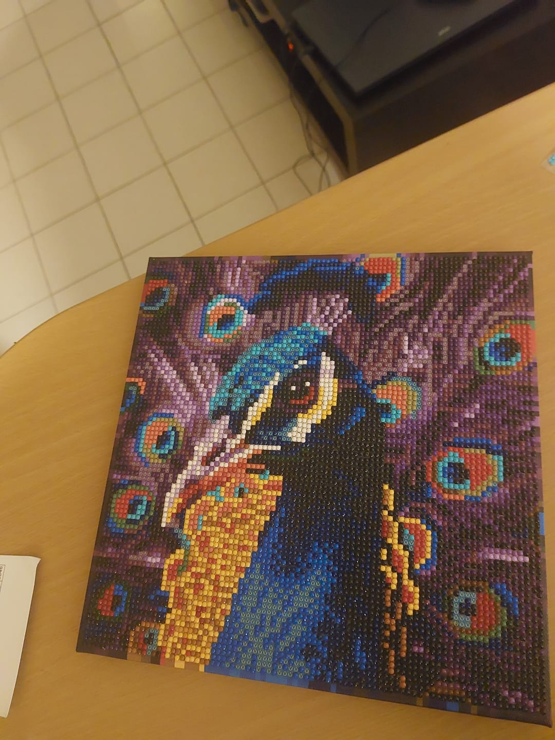 Customer photo review of Mini Diamond Painting 25x25cm - Paon Élégant