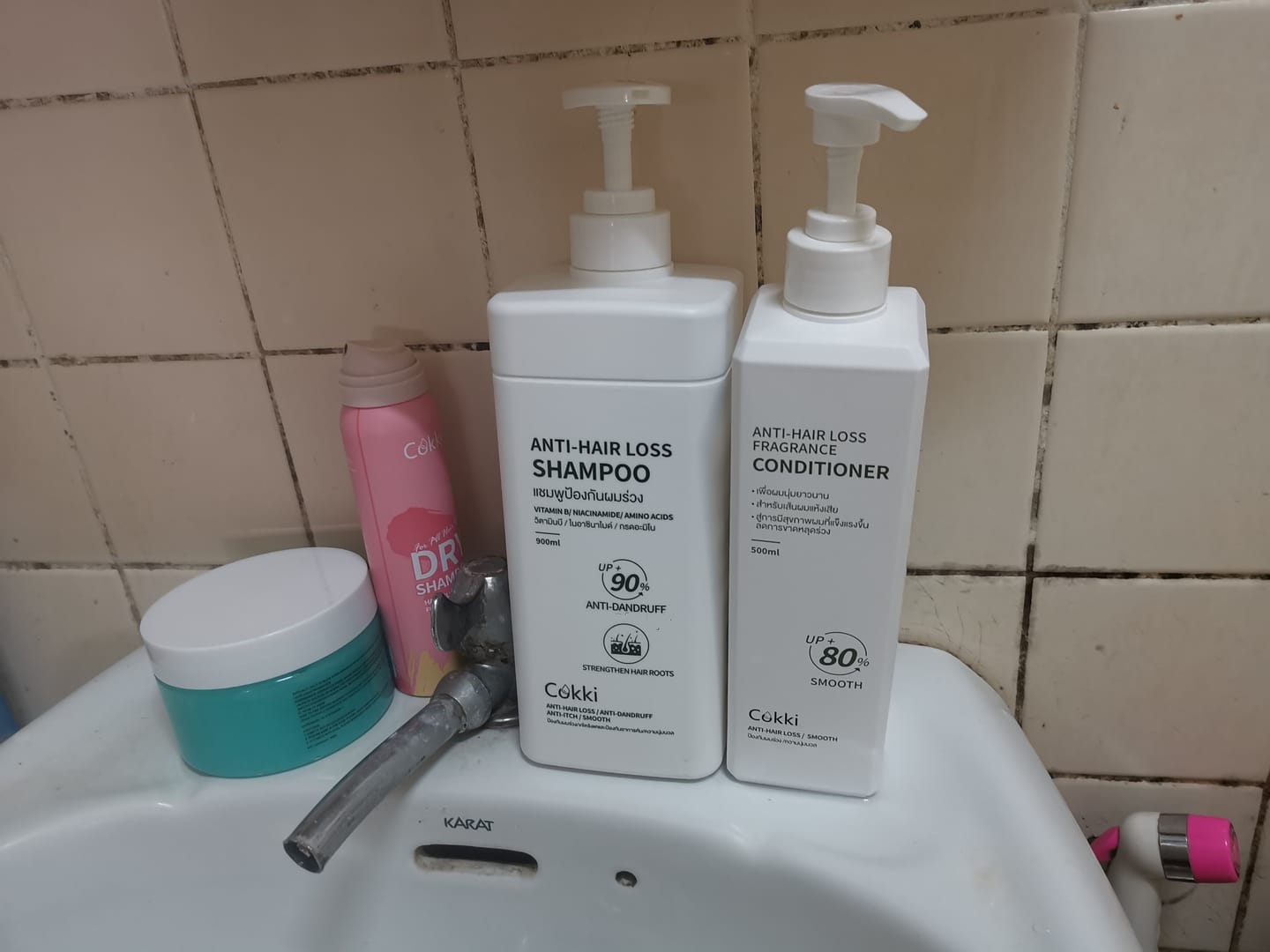 Customer photo review of แชมพูแก้ผมร่วงและดรายแชมพู