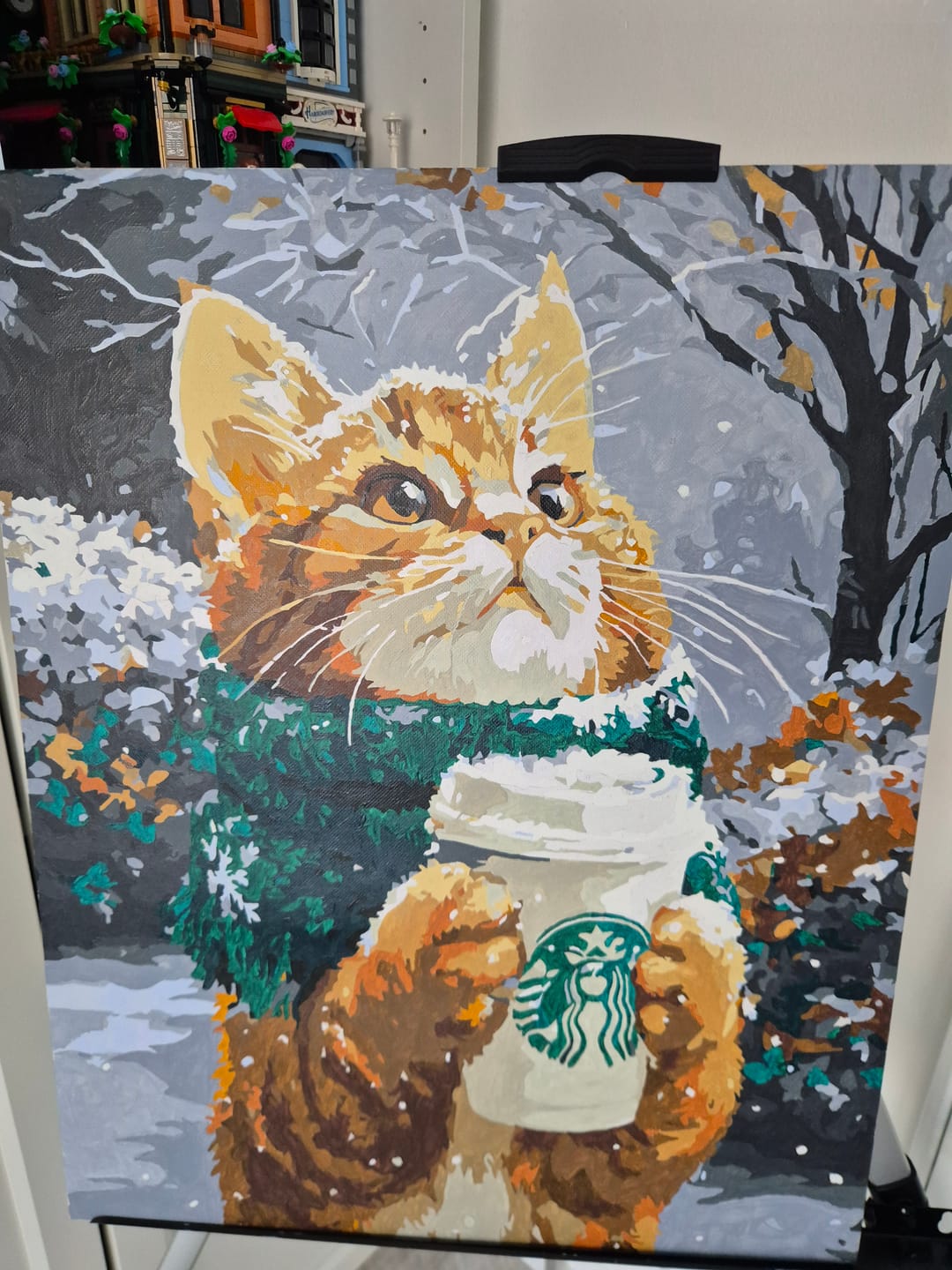 Customer photo review of Warm paws | Paint by Number