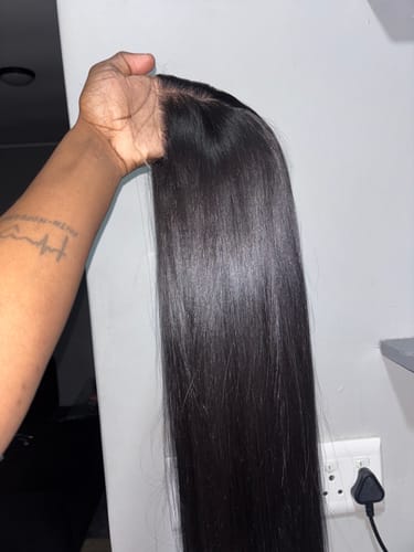 Customer photo review of Vietnamese Super Double Drawn Bone Straight Natural Black Wigs
