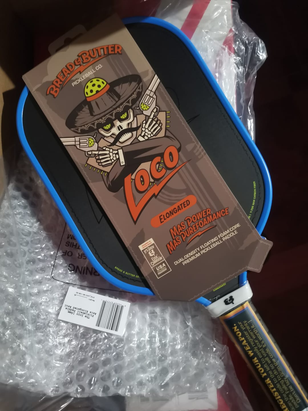 Customer photo review of The Loco 16mm Pickleball Paddle Elongated