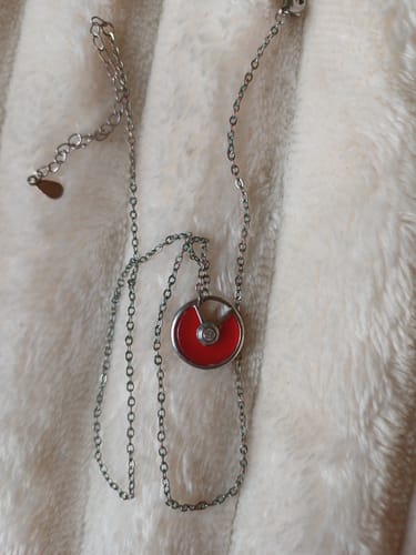 Customer photo review of Karneol Halskette - Kreismedallion