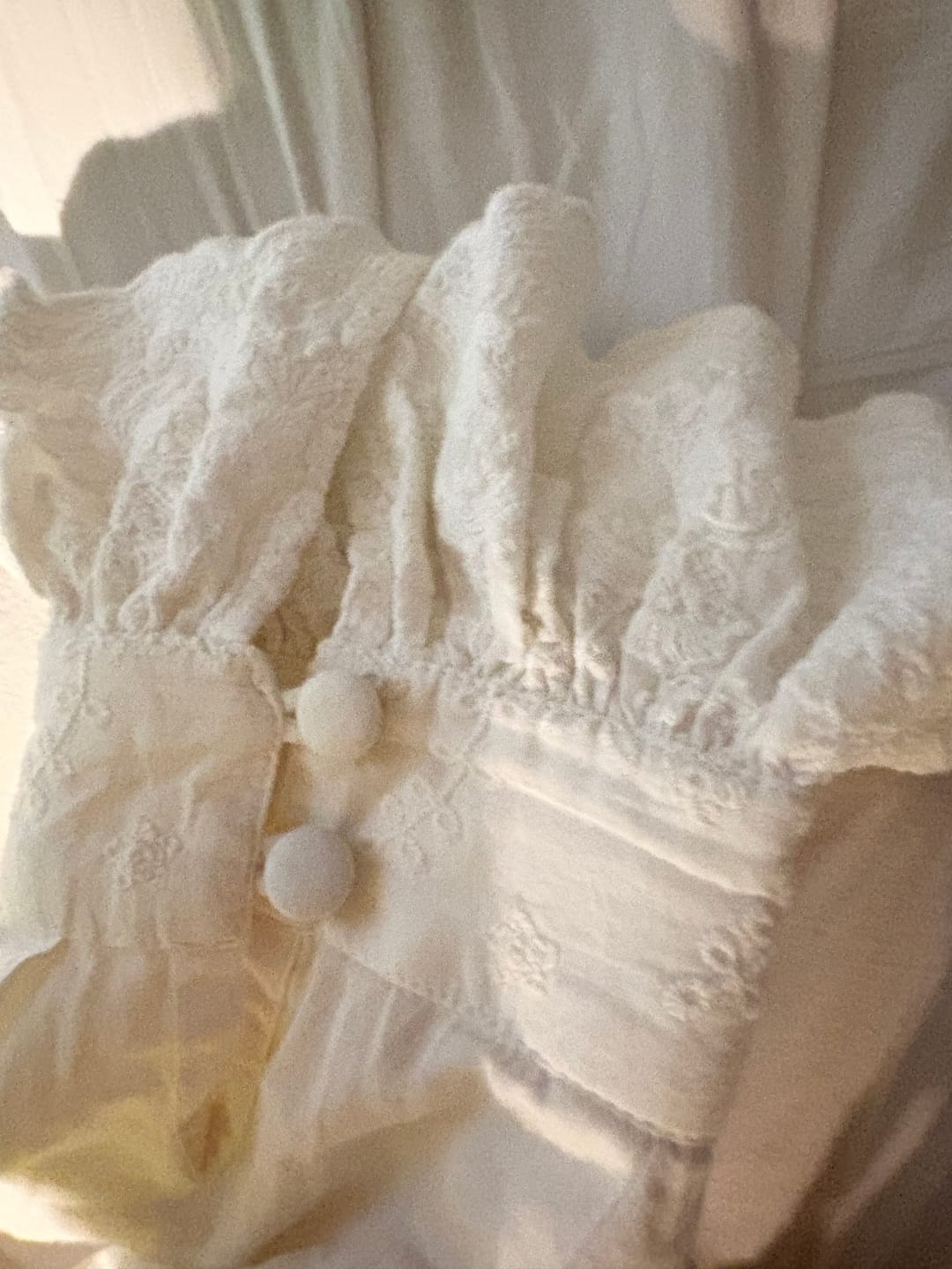 Customer photo review of Cloud Dancer Heirloom Lace Long Sleeve Pyjama Set