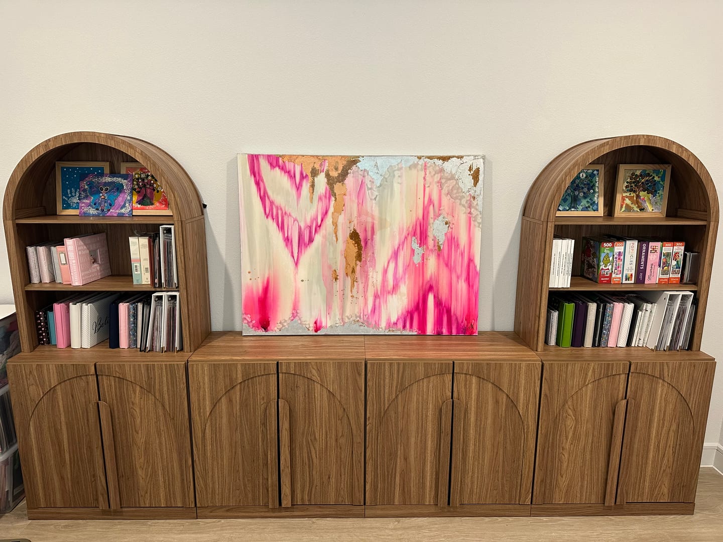 Customer photo review of Bijou 71" Tall Wood Door Bookcase Cabinets (Set of 2)