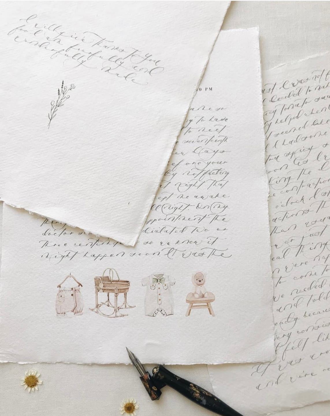 Customer photo review of Silk & Willow Handmade Deckled Edge Paper 150gsm