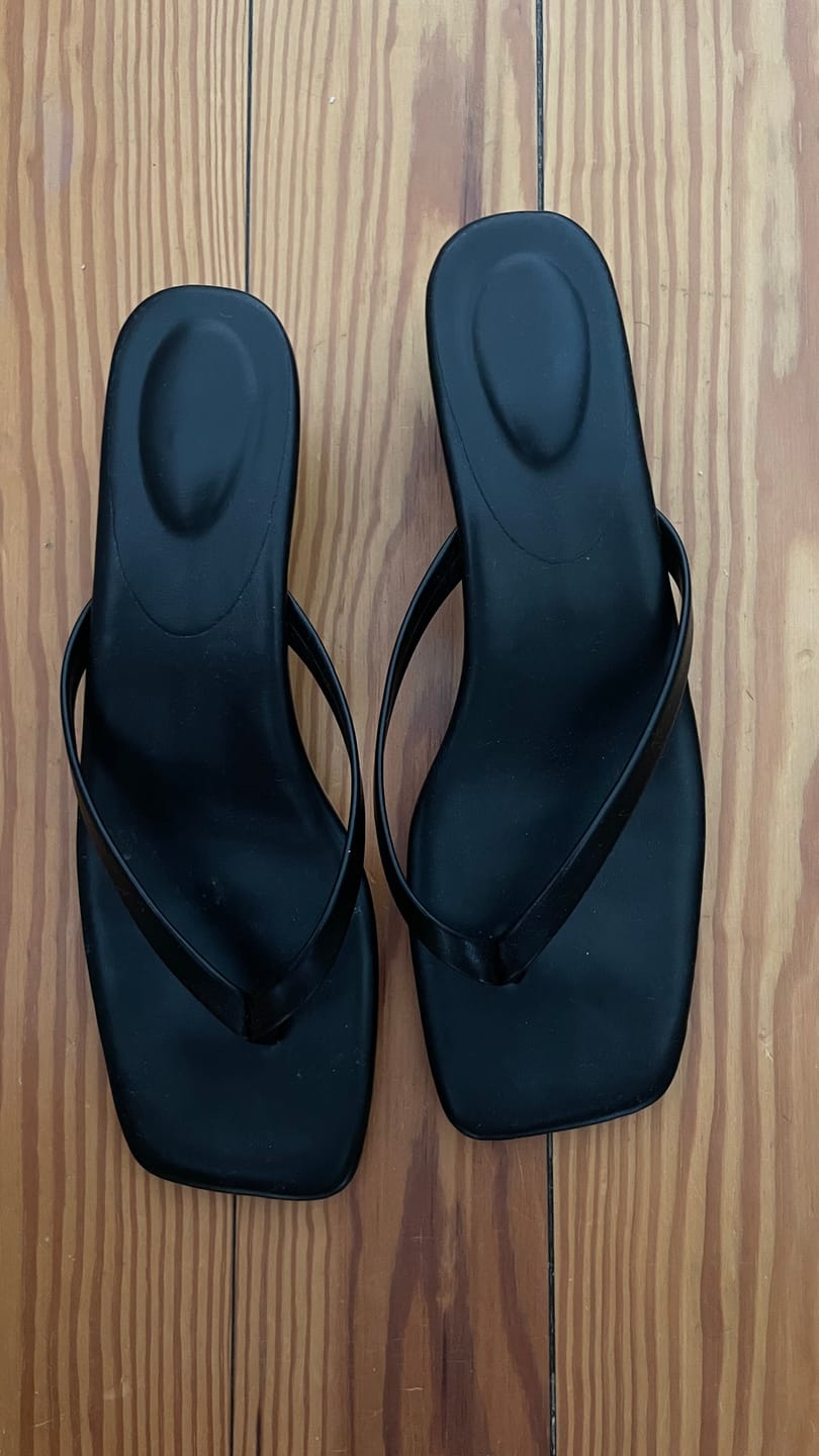 Customer photo review of Jessica Square Toe Kitten Heel Sandals