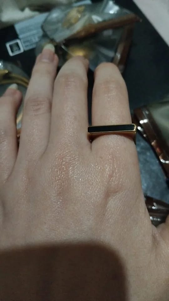 Customer photo review of Cube Noir Statement Ring