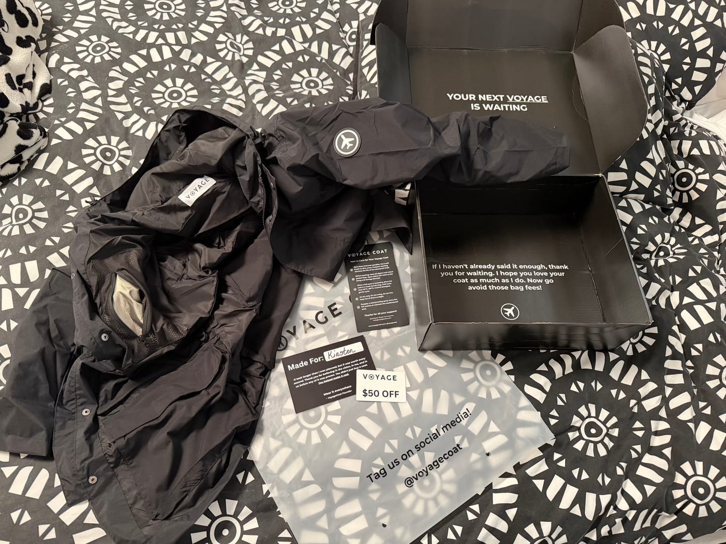 Customer photo review of VoyageCoat® Packable Travel Coat