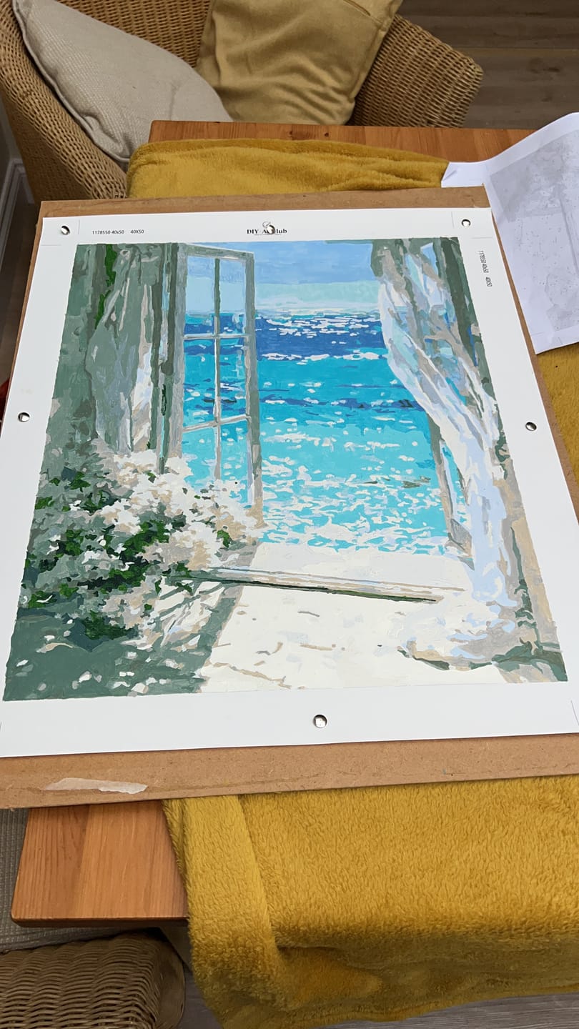 Customer photo review of By the Azure Window | Paint by Number