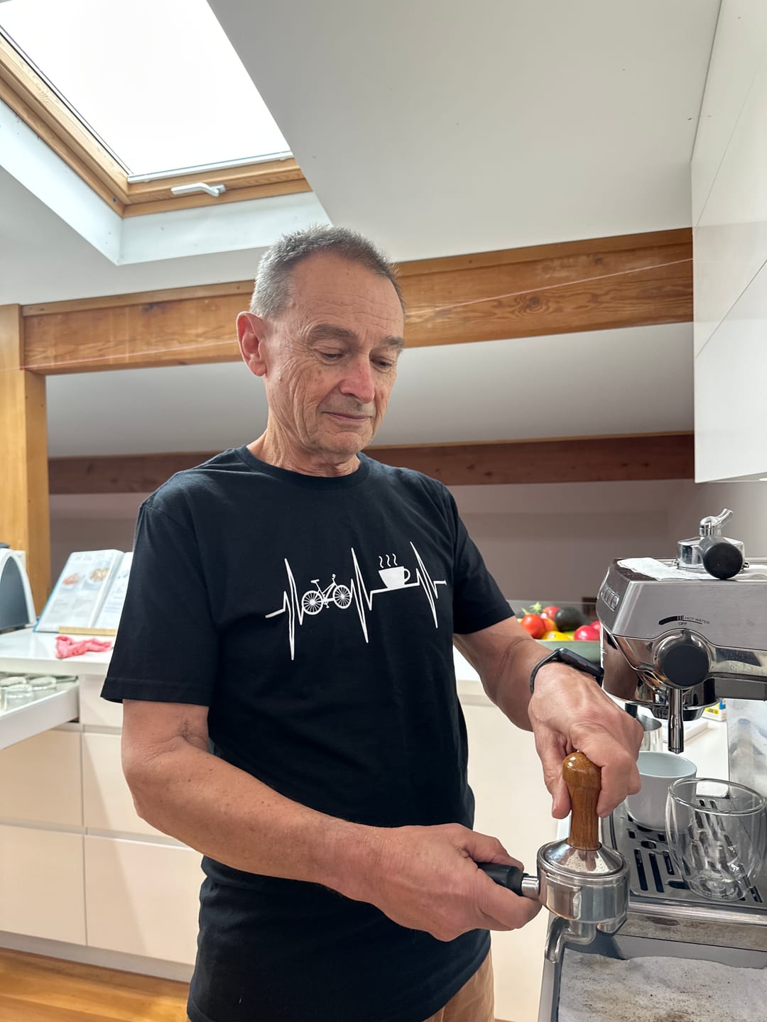 Customer photo review of Cycling and coffee 93 T-shirt AU