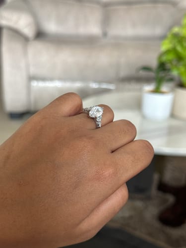 Customer photo review of 2.5 Ct Marquise Floral Solitaire Silver Ring For Women