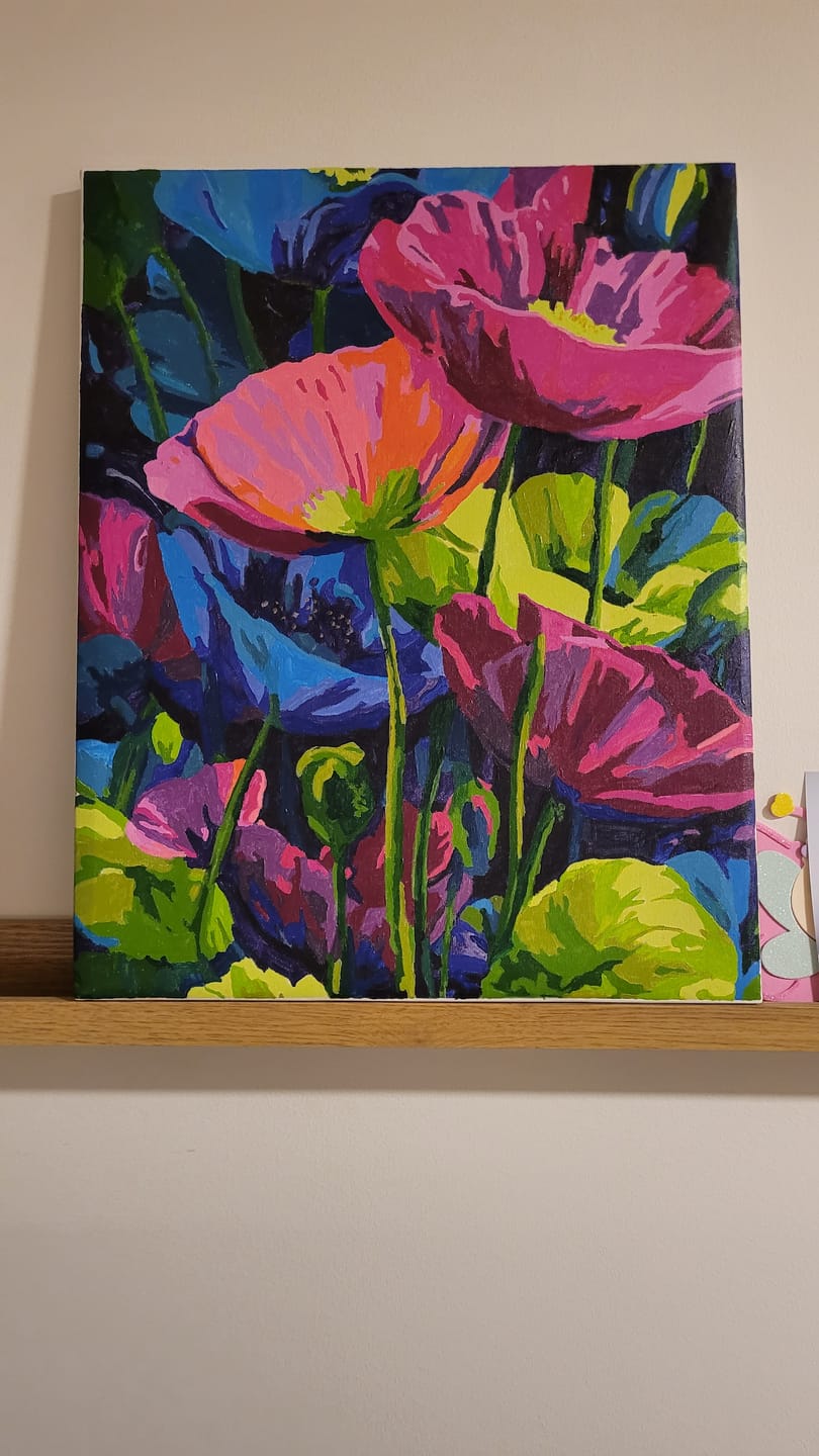 Customer photo review of Vibrant Floral Symphony 40x50cm – Paint By Numbers