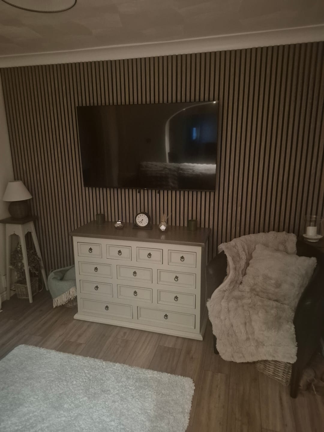 Customer photo review of Acoustic Slat Wall Panels Wooden Decorative Wall Panels Walnut Premium 2.4m x 0.6m