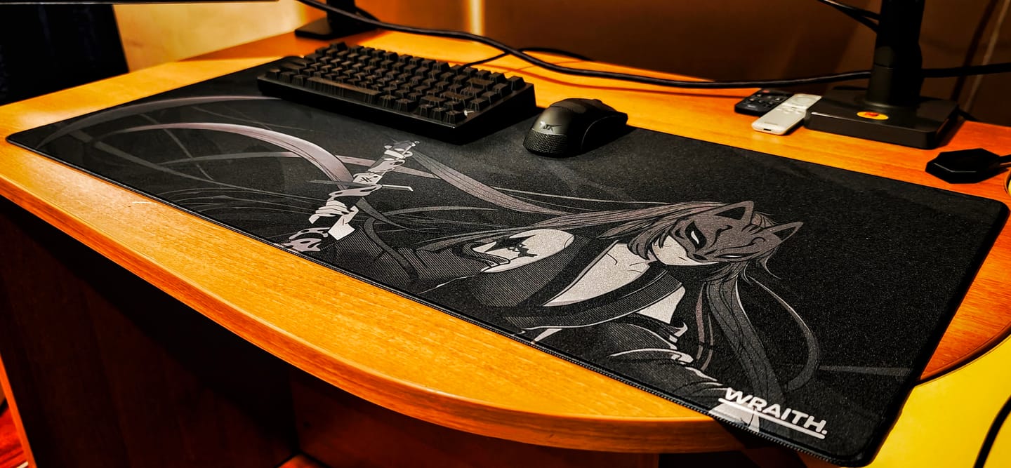 Customer photo review of Wraith Kitsune Edition Deskmat