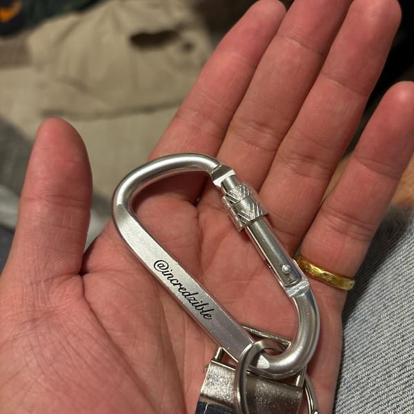 Customer photo review of Personalized Aluminum Keychain, Screw Lock Keyring [Engraving Available] – Rugged Minimalist EDC for Men