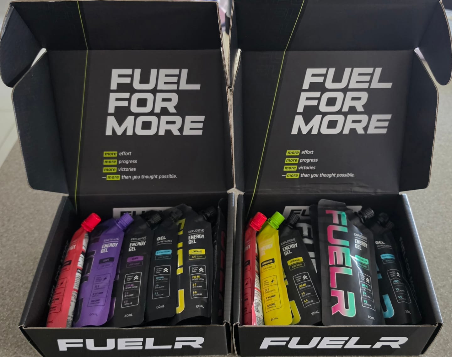 Customer photo review of VARIETY PACK - 12 ENERGY GEL FLAVOURS