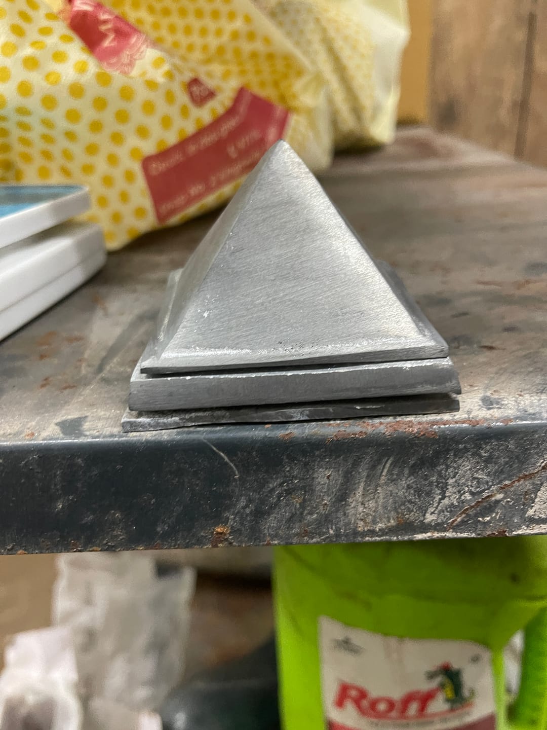 Customer photo review of 3-Layer Lead Metal Pyramid Vastu Remedy for South West Direction Correction, Health Stability and Wealth Support for Entrance, Kitchen and Home Energy Balance | 7.5 x 7.5 x 5.8 cm | 950 g