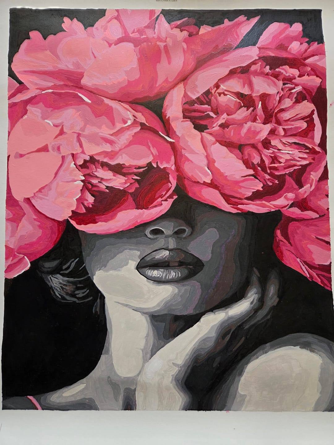 Customer photo review of Noir Woman | Paint by Numbers