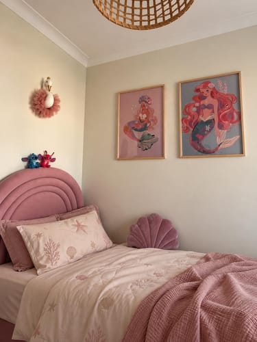 Customer photo review of 2'Li Prenses Temalı Deniz Kızları - Kız Çocuk Odası Ahşap Çerçeveli Duvar Tablosu