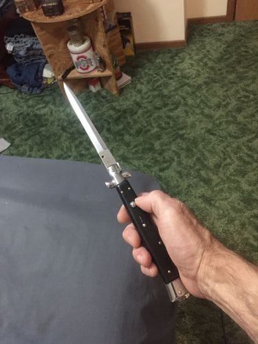 Customer photo review of 13" Big Boy Auto Italian Style Stiletto (MASSIVE KNIFE)