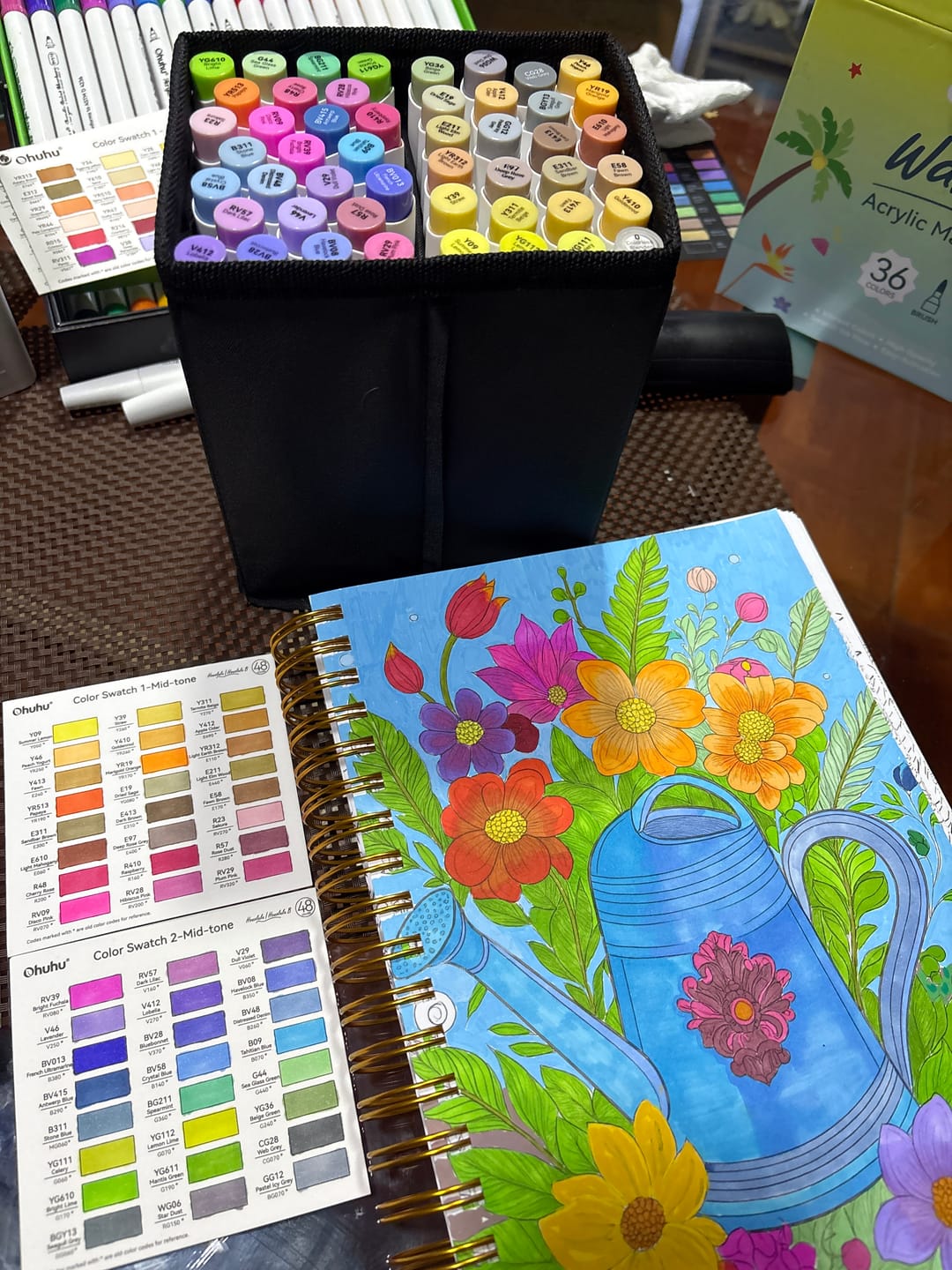Customer photo review of Ohuhu - Set 48 Marcadores al Alcohol Honolulu A Doble Punta Mid Tones