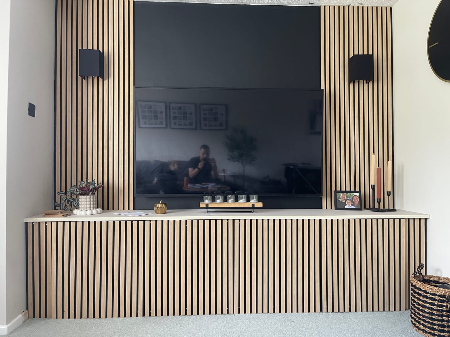 Customer photo review of Acoustic Slat Wall Panels Wooden Decorative Wall Panels Natural Oak Premium 2.4m x 0.6m