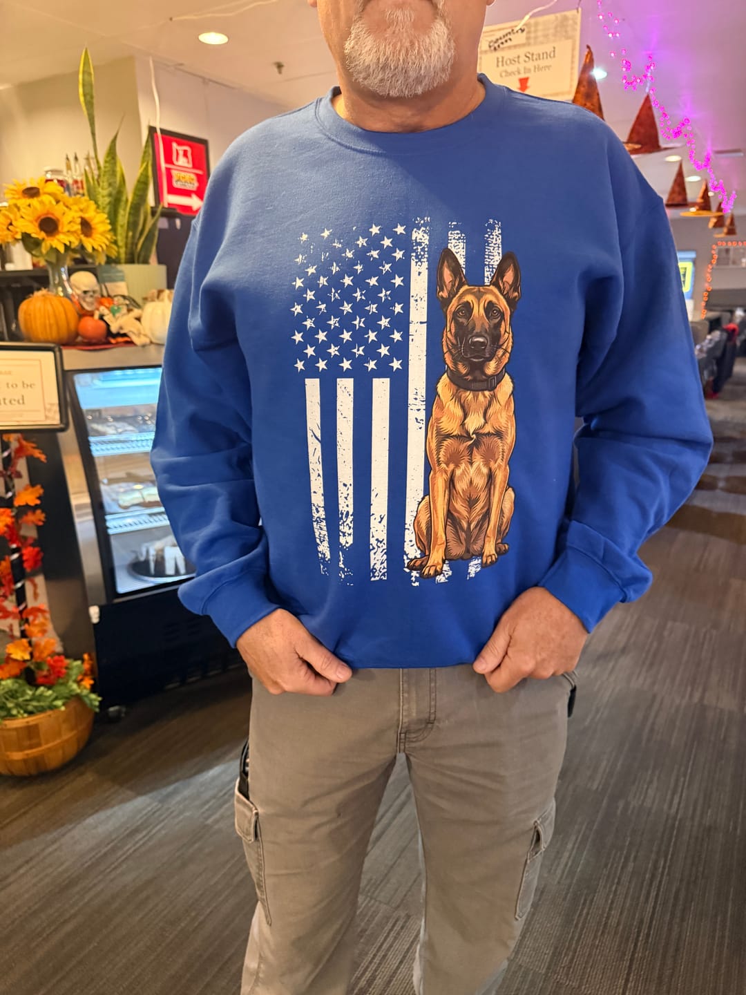 Customer photo review of Belgian Malinois USA Crewneck Sweatshirt