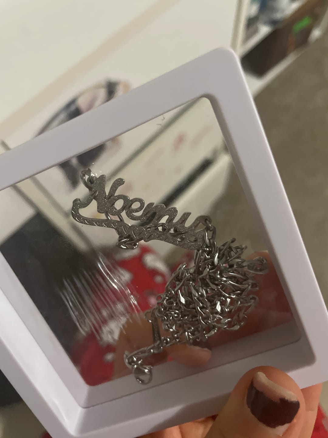 Customer photo review of Diamond Cut Heart Name Necklace