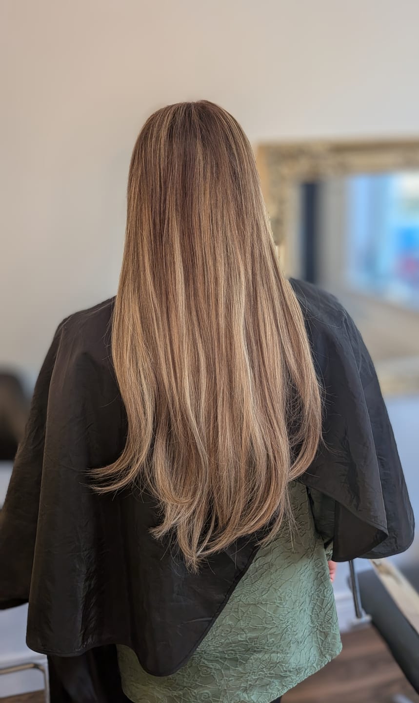 Customer photo review of 20" Invisible Tapes - Colour #Teddy Bronde (Root Glaze)