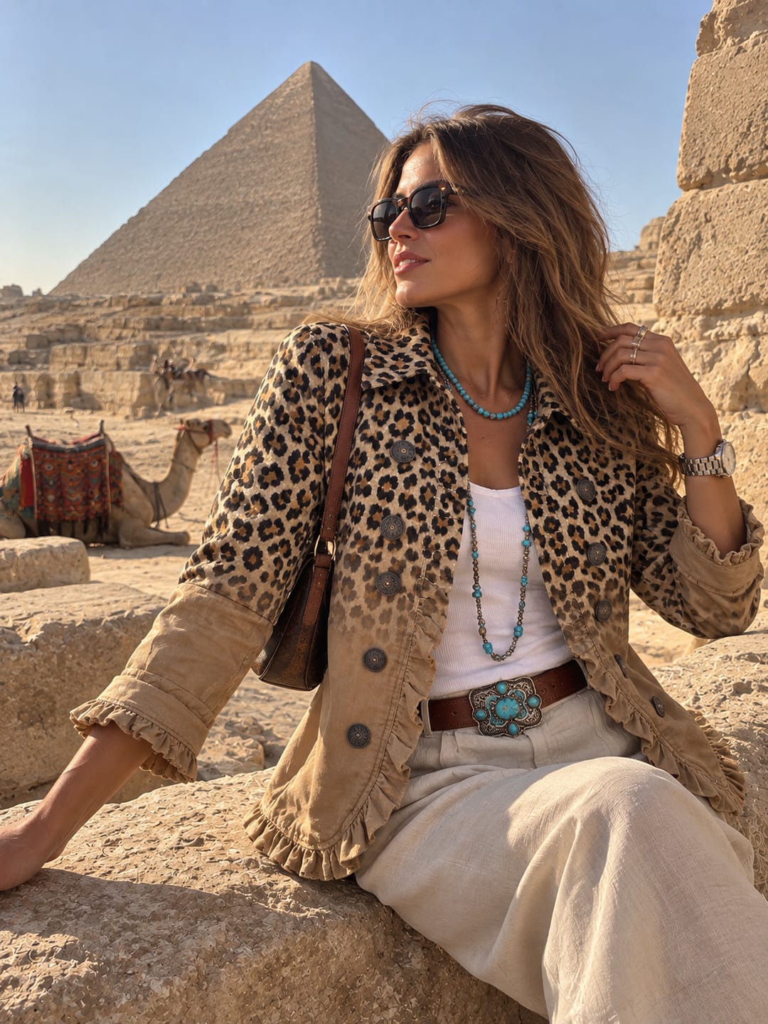 Customer photo review of Chaqueta Leopardo Degradado con Volantes